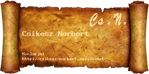 Csikesz Norbert névjegykártya